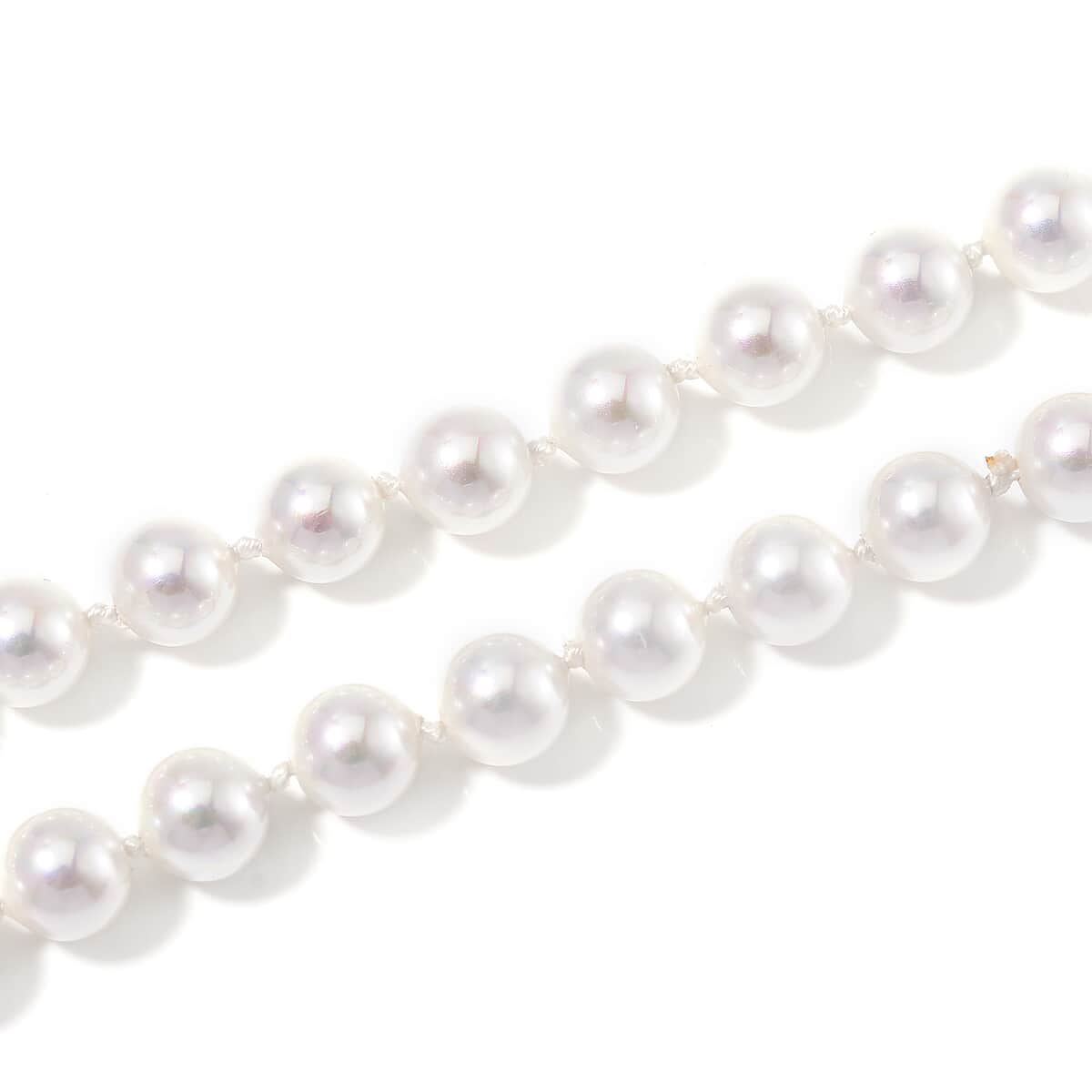 Doorbuster White Shell Pearl Endless Necklace 41 Inches image number 3