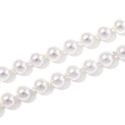White Shell Pearl Endless Necklace 41 Inches