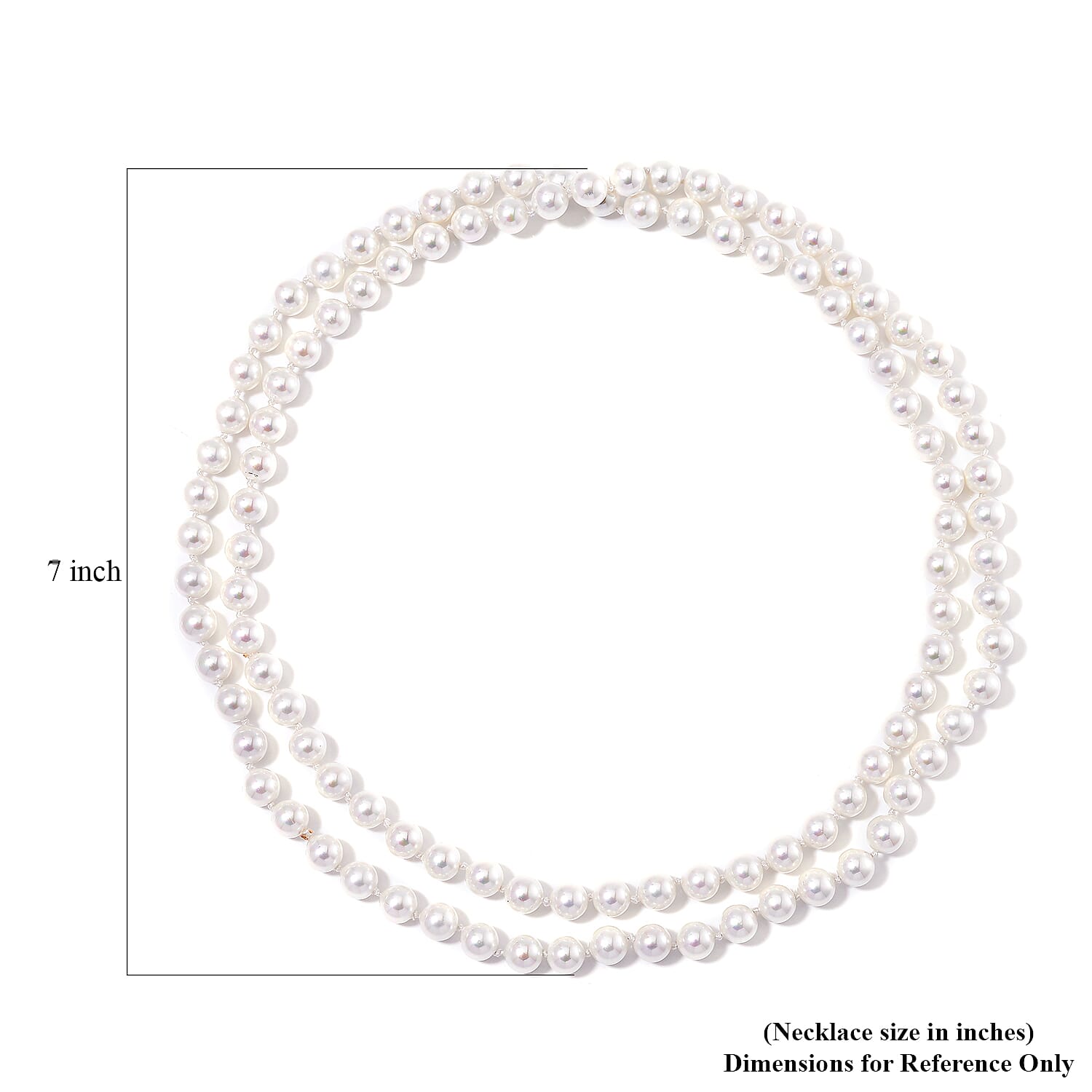 White Shell Pearl Endless Necklace 41 Inches