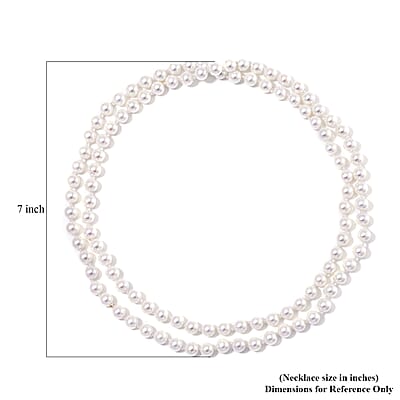 White Shell Pearl Endless Necklace 41 Inches