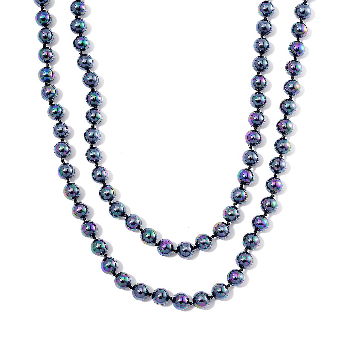 Peacock Color Shell Pearl Endless Necklace 41 Inches image number 2