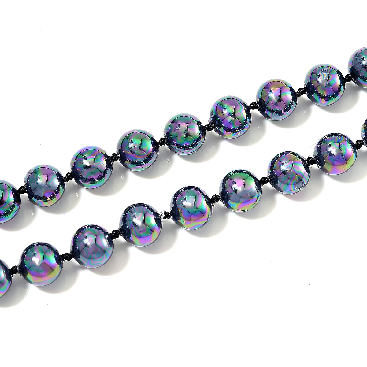 Peacock Color Shell Pearl Endless Necklace 41 Inches image number 3