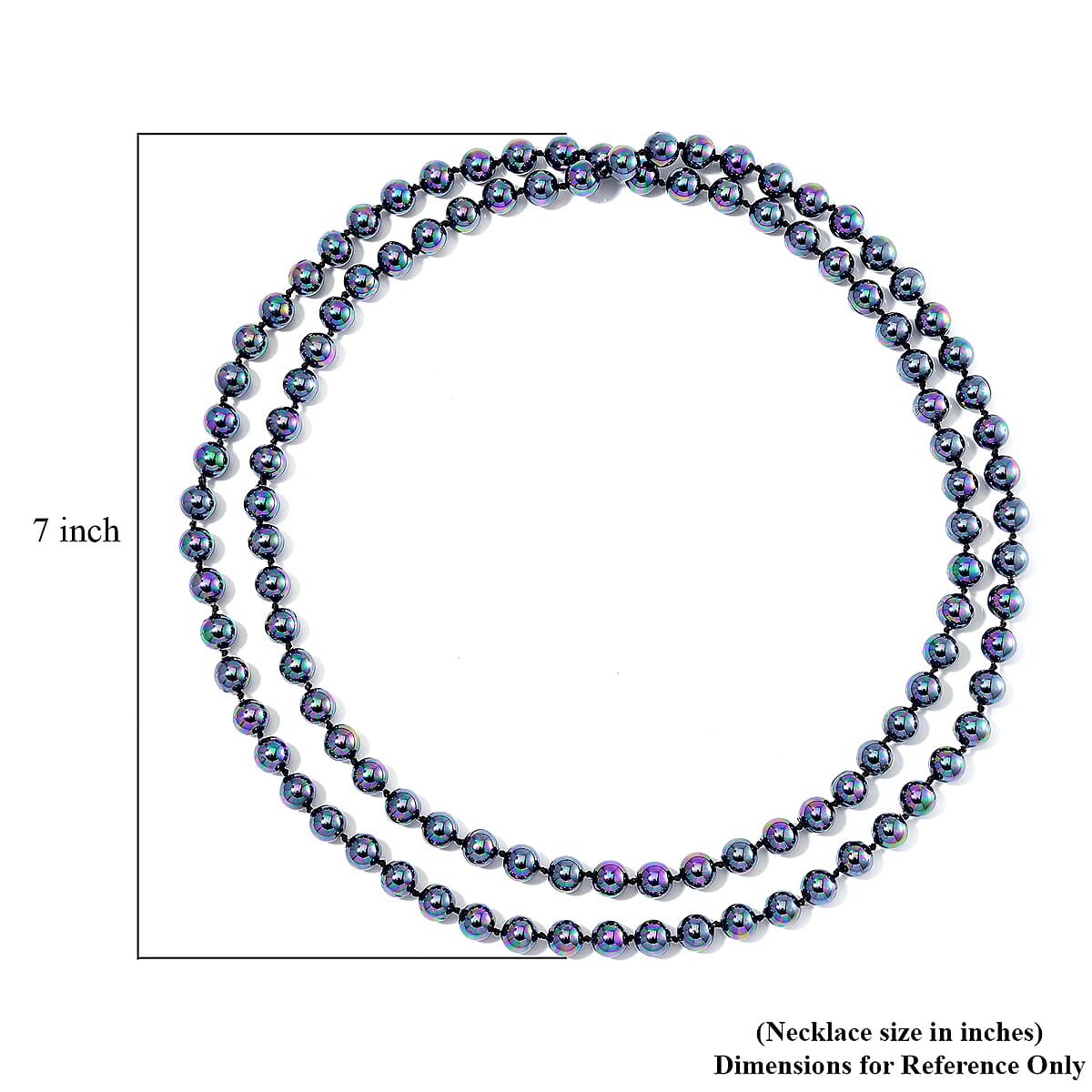 Peacock Color Shell Pearl Endless Necklace 41 Inches image number 4