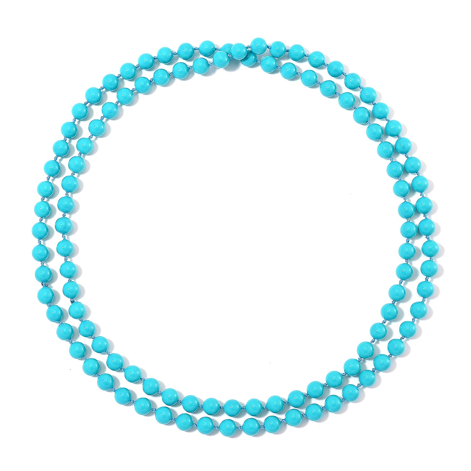 Sleeping Beauty Color Shell Pearl Endless Necklace 41 Inches