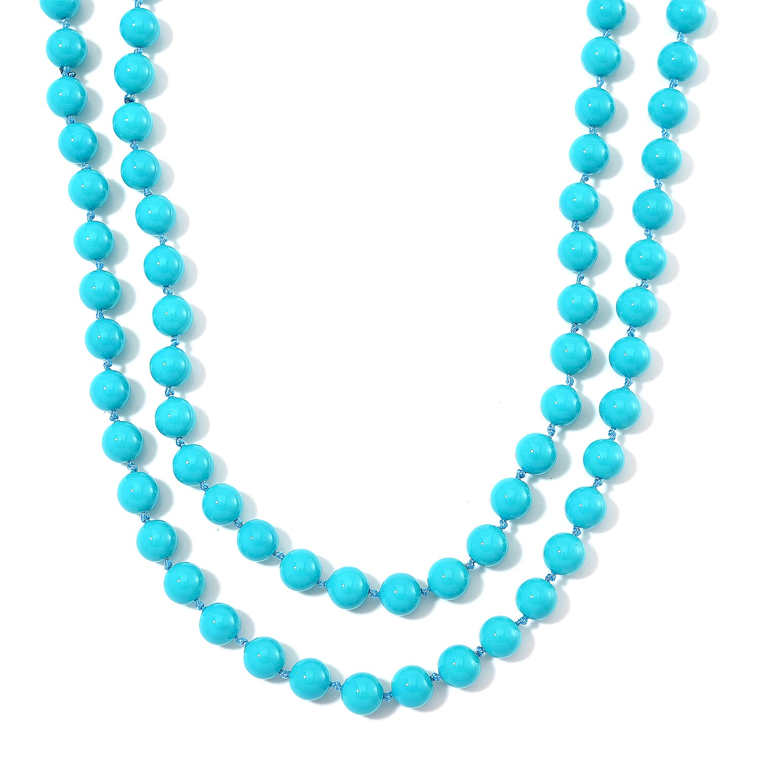 Sleeping Beauty Color Shell Pearl Endless Necklace 41 Inches