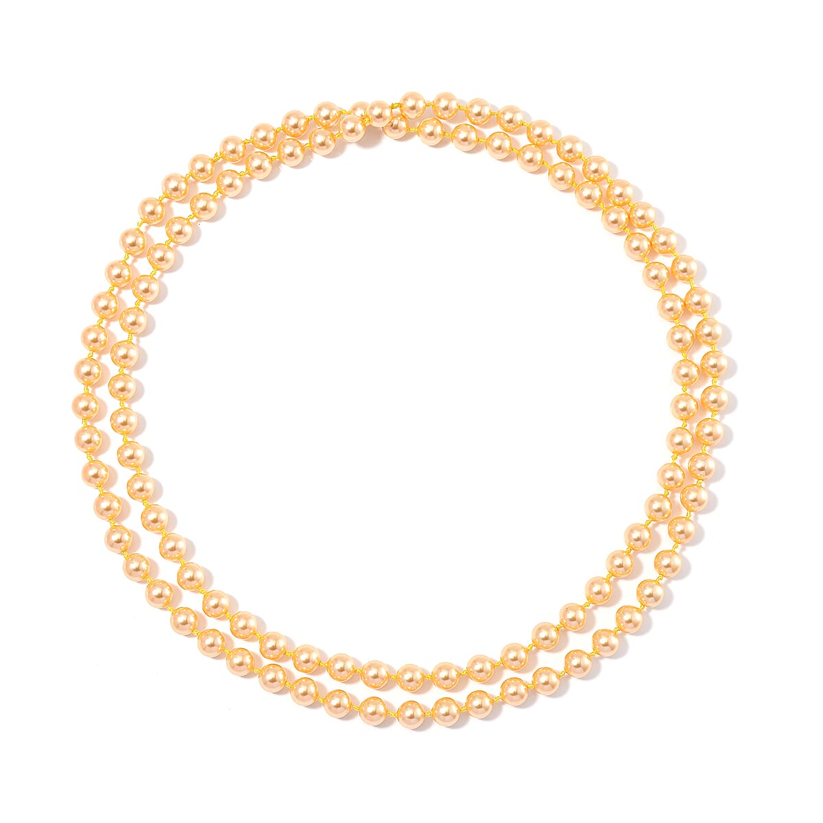 Golden Color Shell Pearl Endless Necklace 41 Inches image number 2