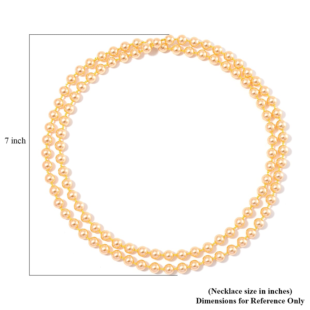 Golden Color Shell Pearl Endless Necklace 41 Inches image number 4