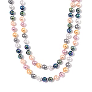 Multi Color Shell Pearl Endless Necklace 41 Inches