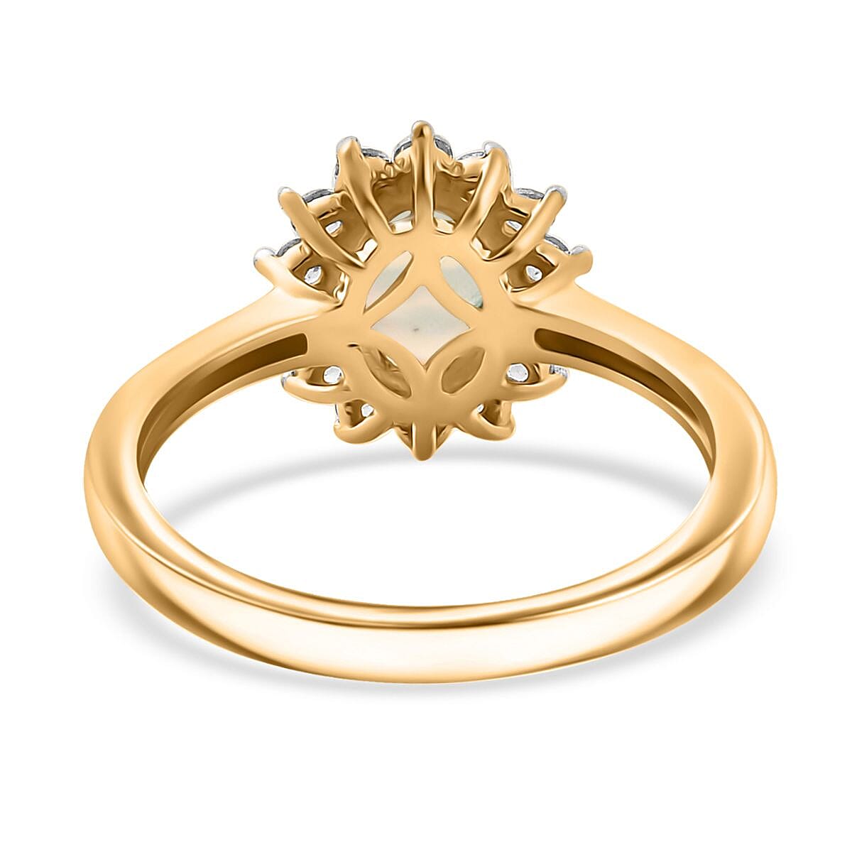 D'Joy Ethiopian Welo Opal and White Zircon 1.10 ctw Ring in 18K Vermeil Yellow Gold Over Sterling Silver (Size 10.0) image number 4