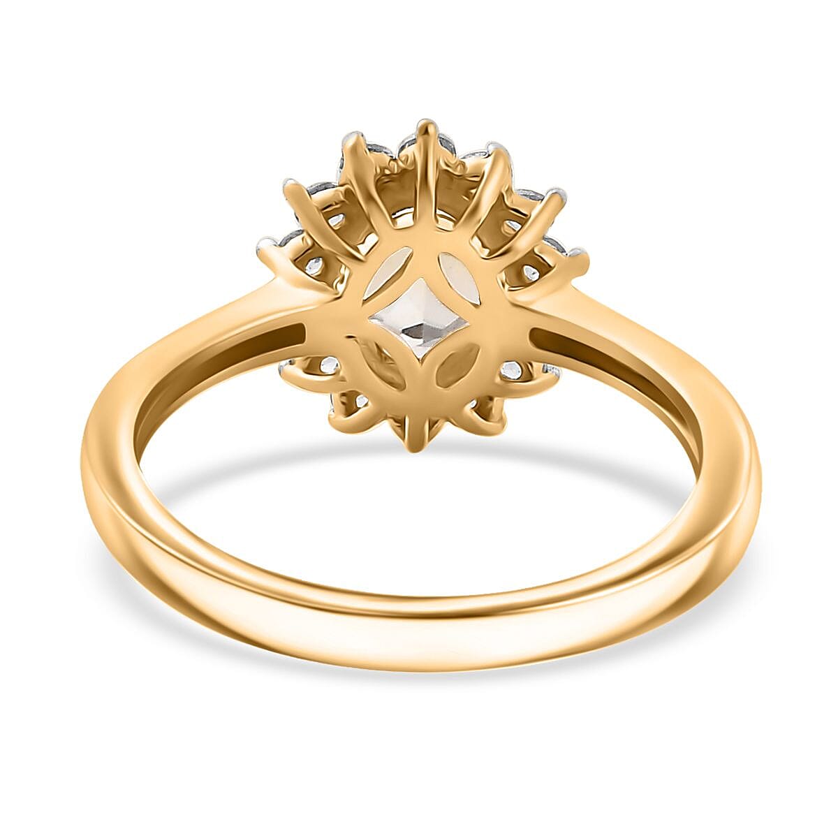 D'Joy Brazilian Citrine and White Zircon 1.20 ctw Ring in 18K Vermeil Yellow Gold Over Sterling Silver (Size 6.0) image number 4