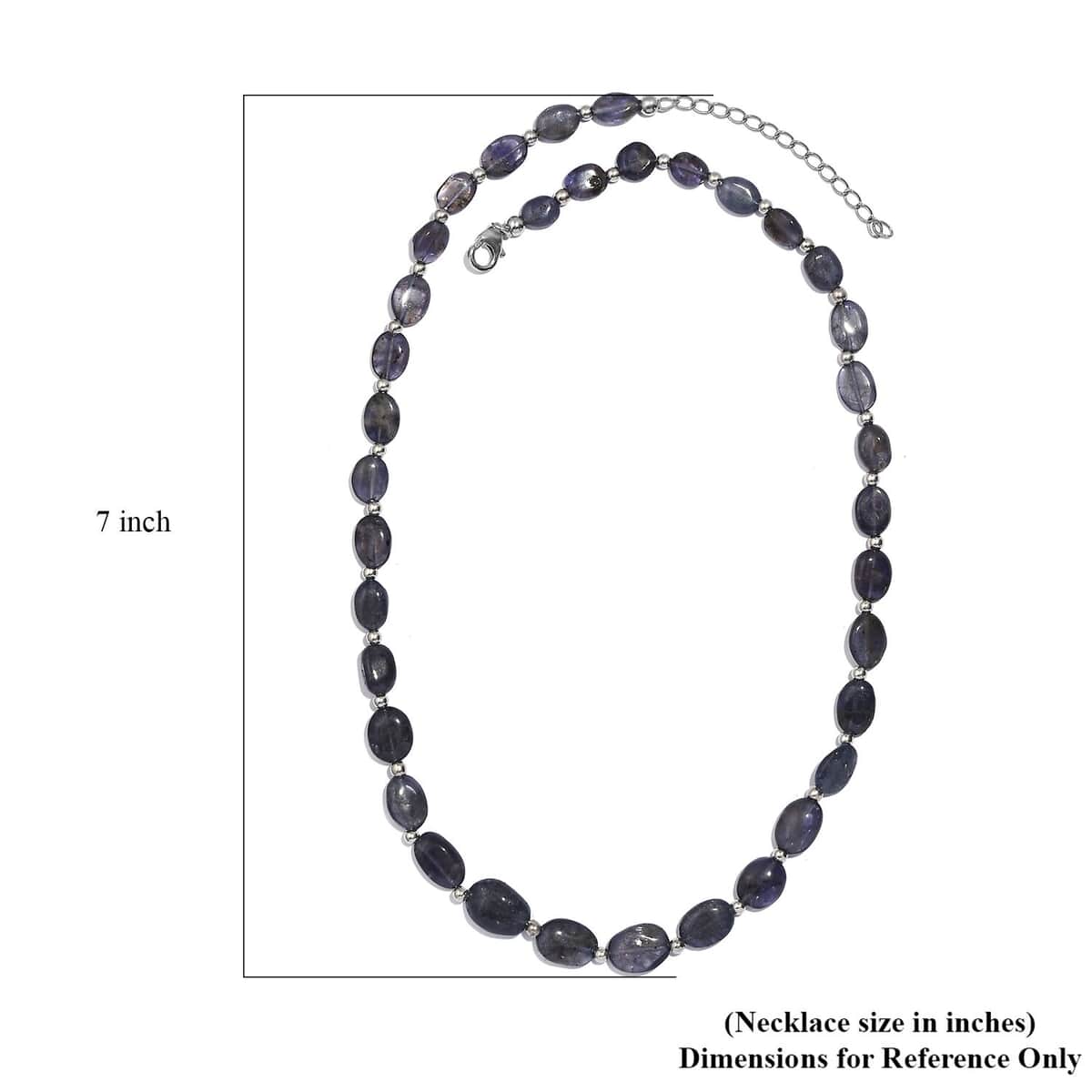 Catalina Iolite 85.00 ctw Beaded Necklace in Rhodium Over Sterling Silver 18 Inches image number 5