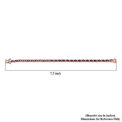 D'Joy AAA Radiant Ember Garnet and Tsavorite Garnet 9.50 ctw Petals Vine Bracelet in 18K Vermeil Rose Gold Over Sterling Silver (7.25 In)