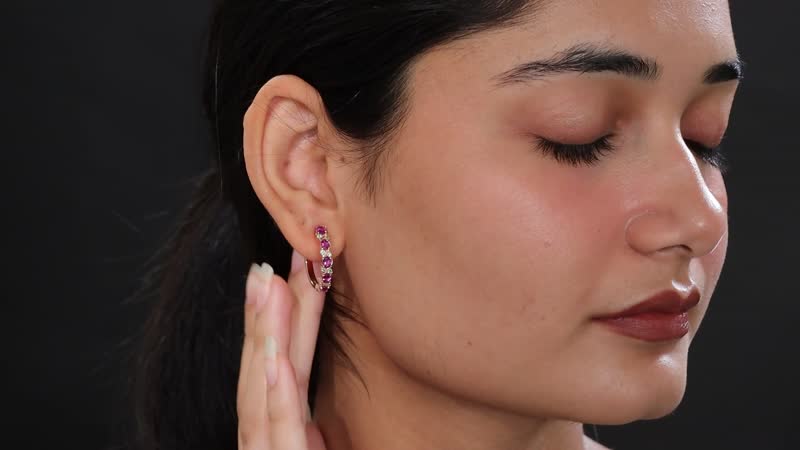 D'Joy AAA Radiant Ember Garnet and Tsavorite Garnet 3.10 ctw Petals Vine Earrings in 18K Vermeil Rose Gold Over Sterling Silver