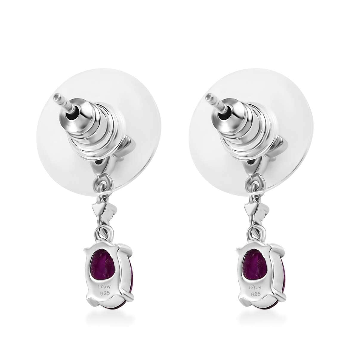 AAA Radiant Ember Garnet and Multi Gemstone 1.30 ctw Floral Earrings in Rhodium Over Sterling Silver image number 3