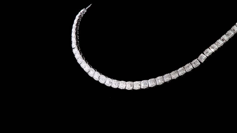 Diamond 4.00 ctw Necklace in Rhodium Over Sterling Silver 18-20 Inches