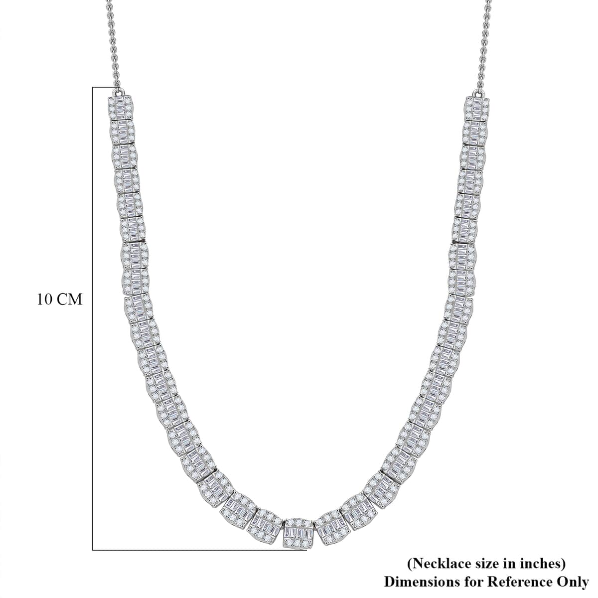 Diamond 4.00 ctw Necklace in Rhodium Over Sterling Silver 18-20 Inches (Del. In 10-12 Days) image number 5