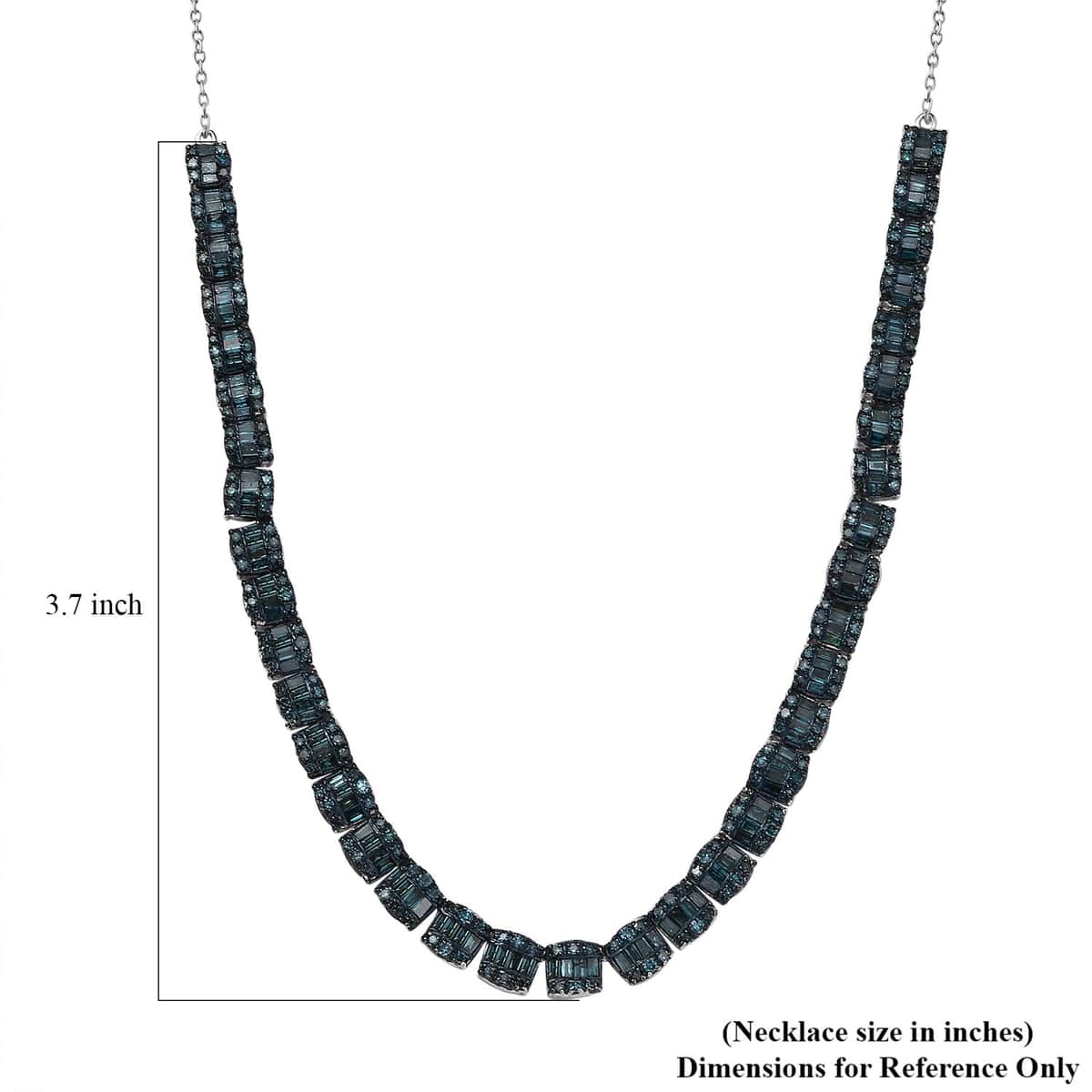 Doorbuster Blue Diamond 4.00 ctw Necklace in Rhodium Over Sterling Silver 18-20 Inches image number 5