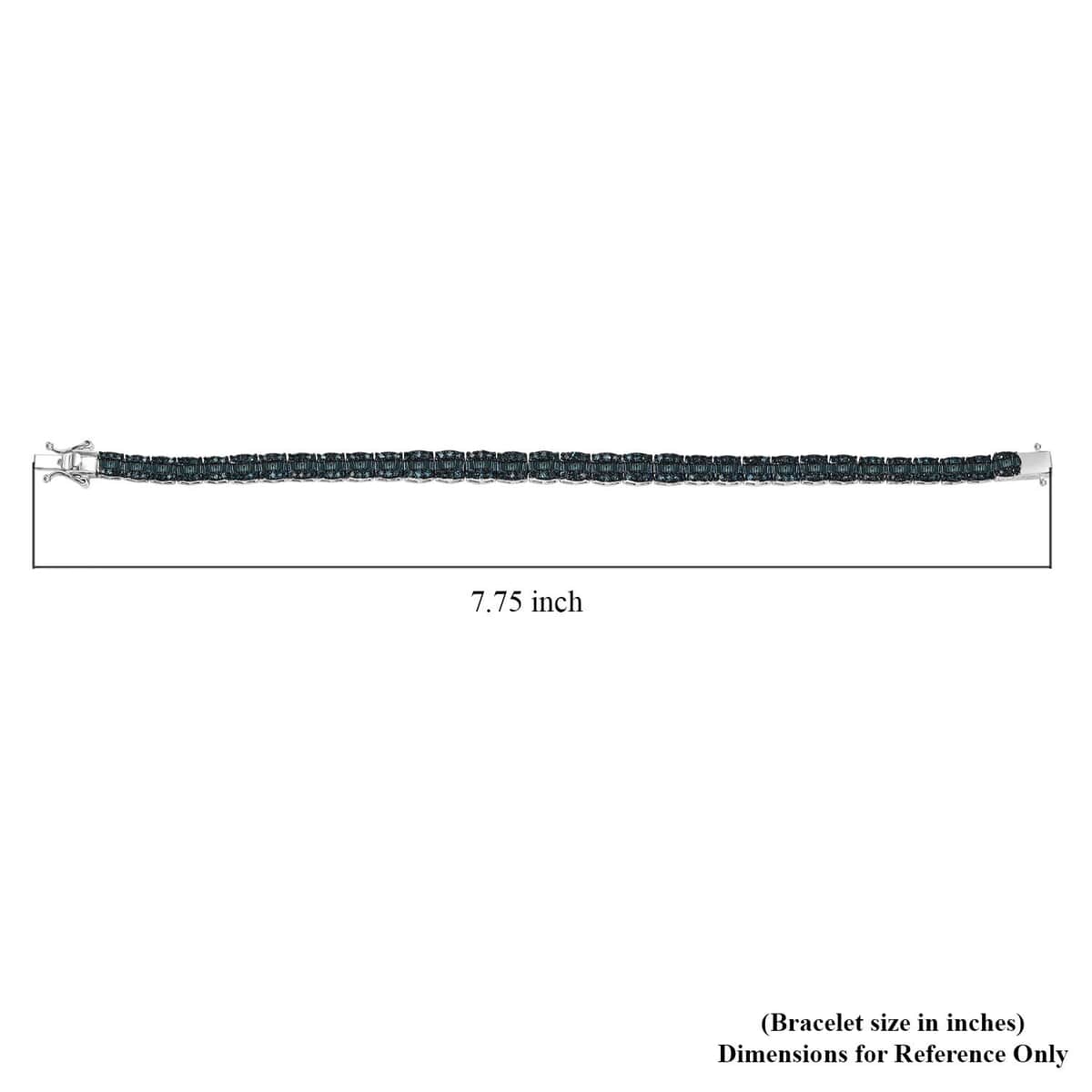 Blue Diamond 4.00 ctw Tennis Bracelet in Rhodium Over Sterling Silver (7.25 In) image number 4