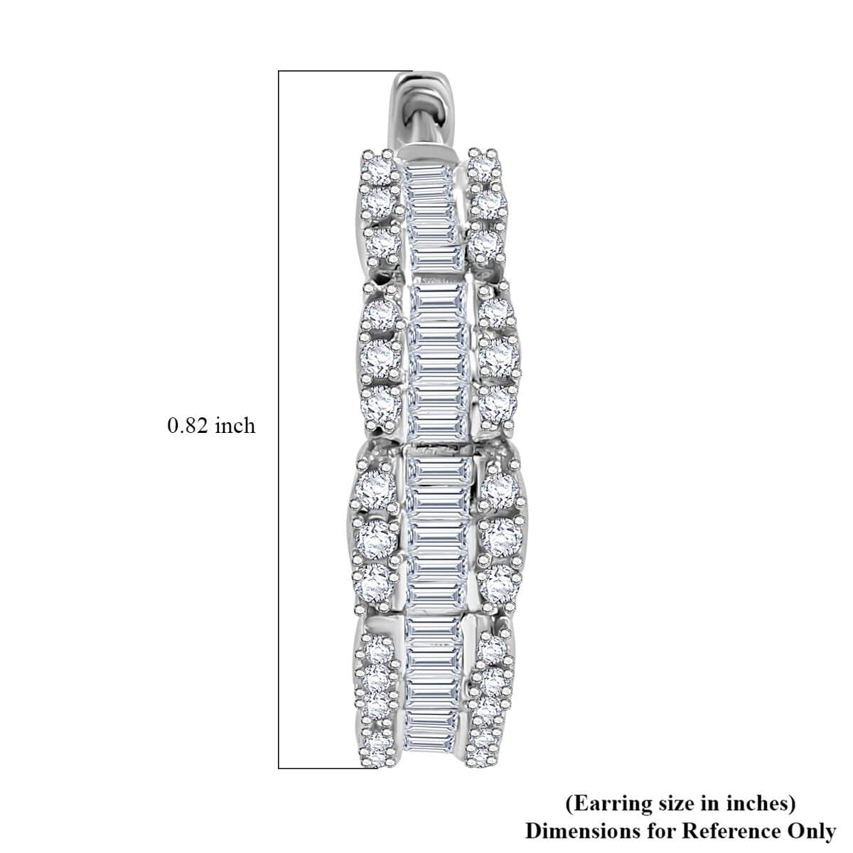 Diamond 1.00 ctw Hoop Earrings in Rhodium Over Sterling Silver (Del. In 10-12 Days) image number 5