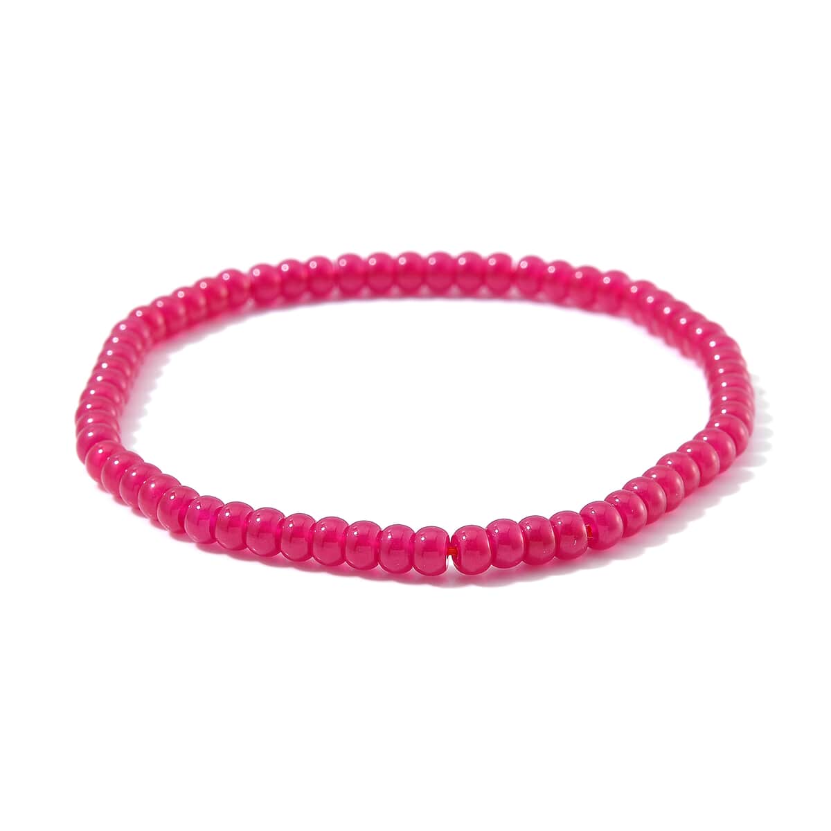 Lab Grown Ruby 40.00 ctw Beaded Stretch Bracelet image number 0