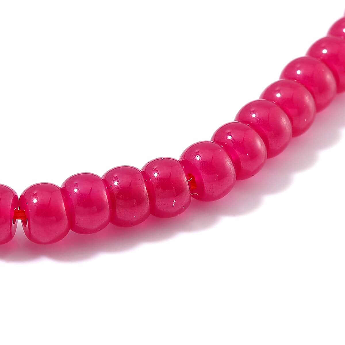 Lab Grown Ruby 40.00 ctw Beaded Stretch Bracelet image number 2