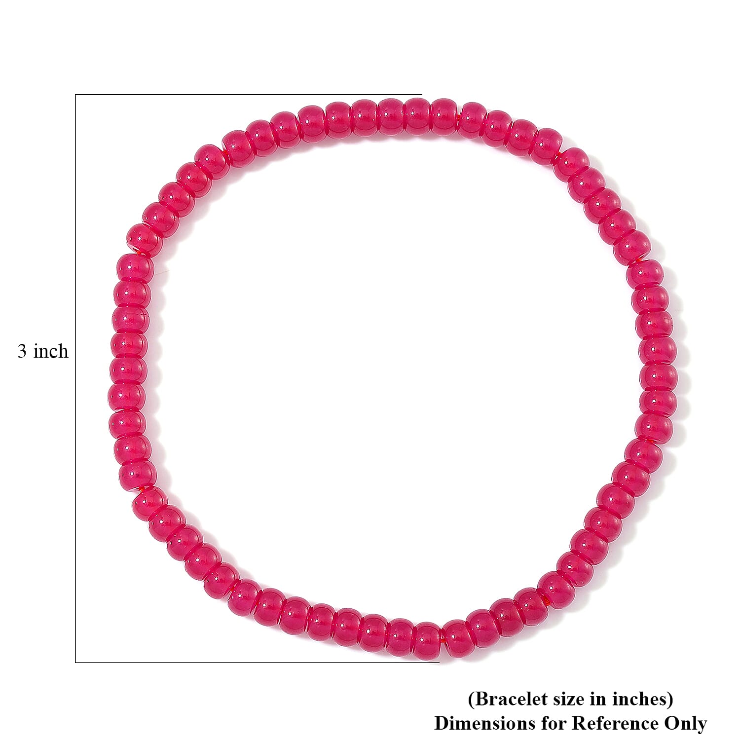 Lab Grown Ruby 40.00 ctw Beaded Stretch Bracelet