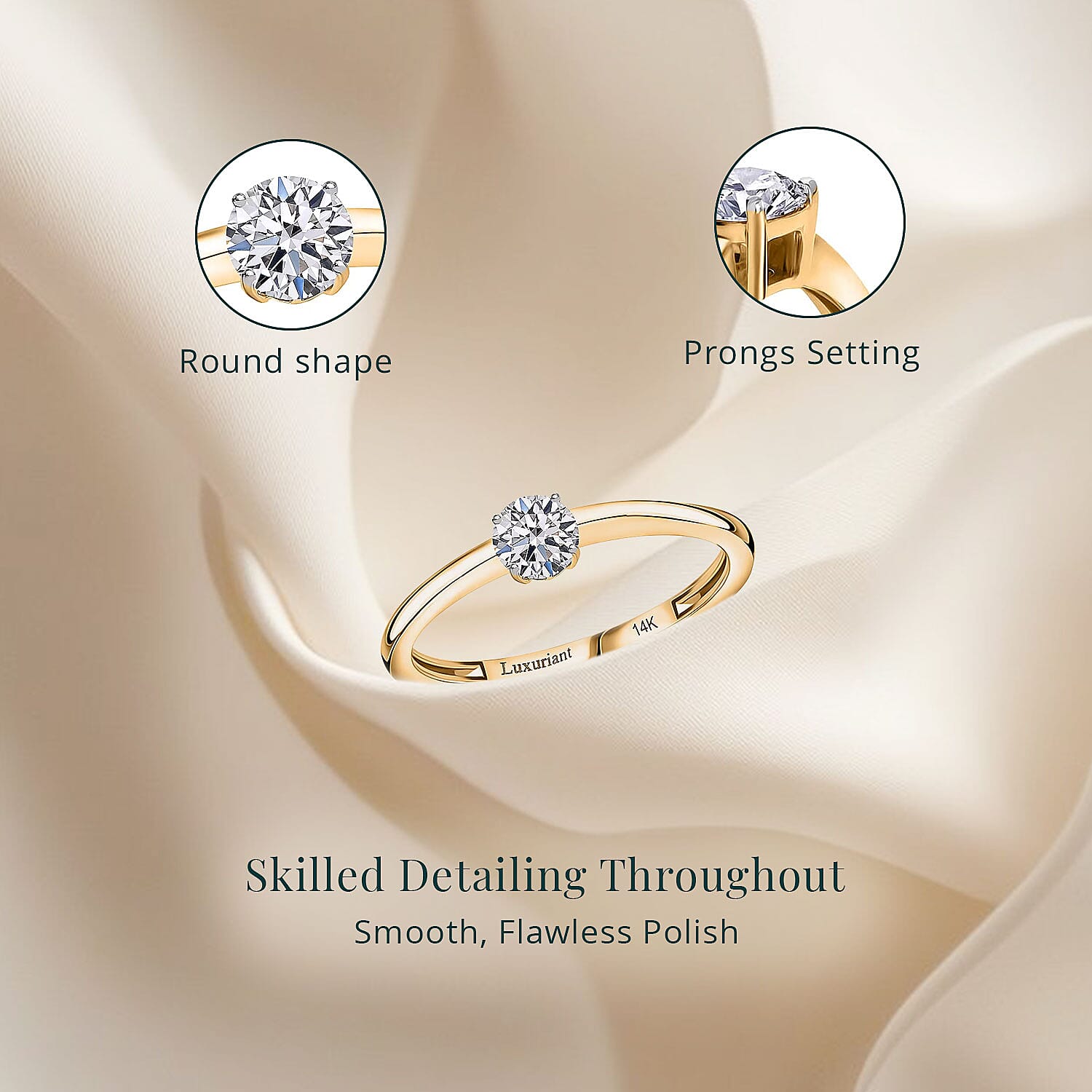 14K Yellow Gold Luxuriant Lab Grown Diamond (G, VS) Ring (Size 10.0) (Del. in 12-15 Days) 0.50 ctw