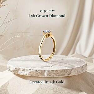 Luxuriant Lab Grown Diamond G VS 0.50 ctw Ring in 14K Yellow Gold (Size 6.0)