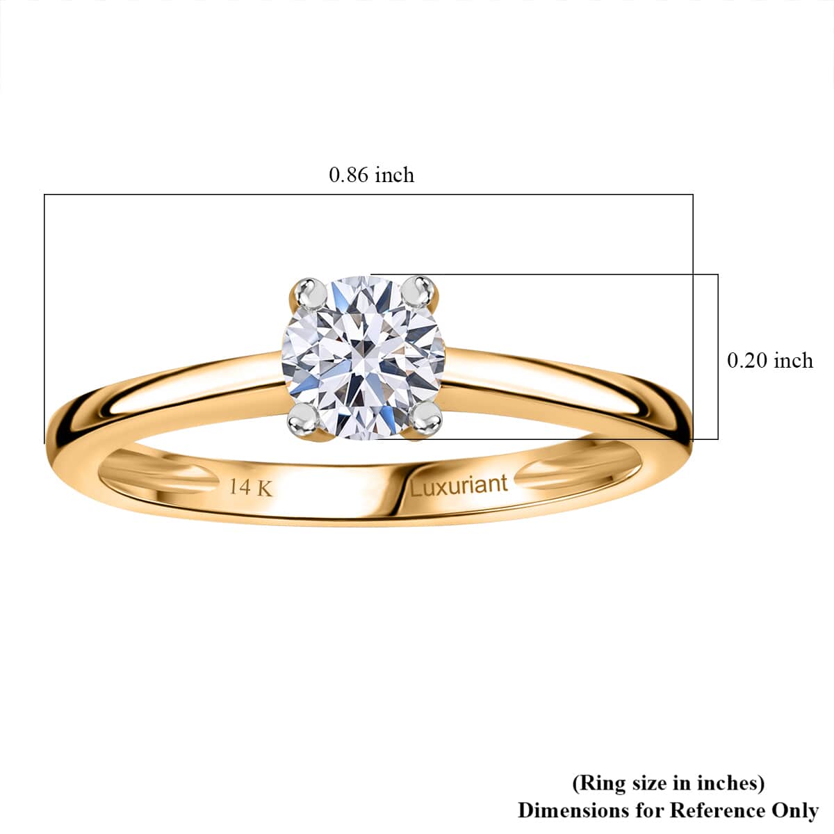 Luxuriant Lab Grown Diamond G VS 0.50 ctw Ring in 14K Yellow Gold (Size 6.0) (Del. in 12-15 Days) image number 4