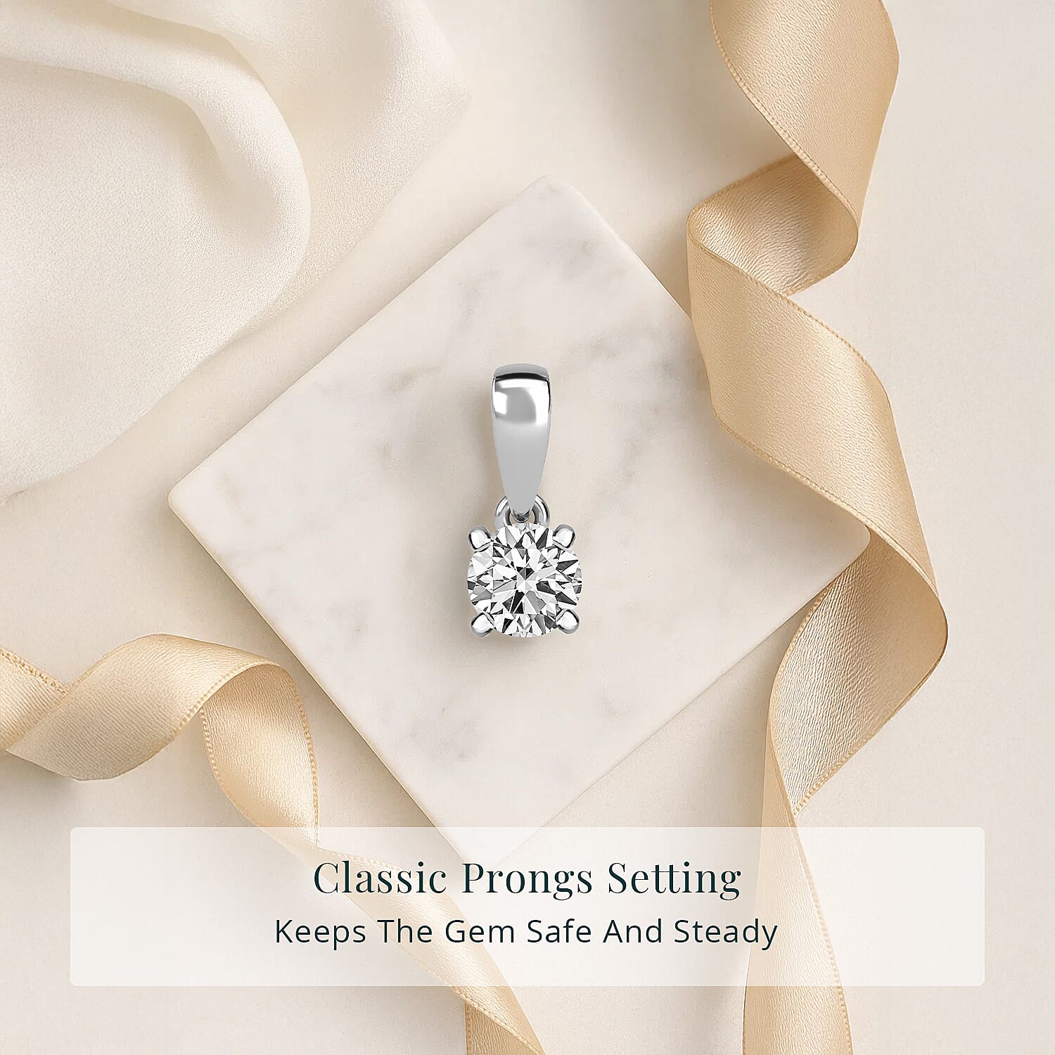 Luxuriant Lab Grown Diamond G VS 0.50 ctw Pendant without Chain in 14K White Gold 