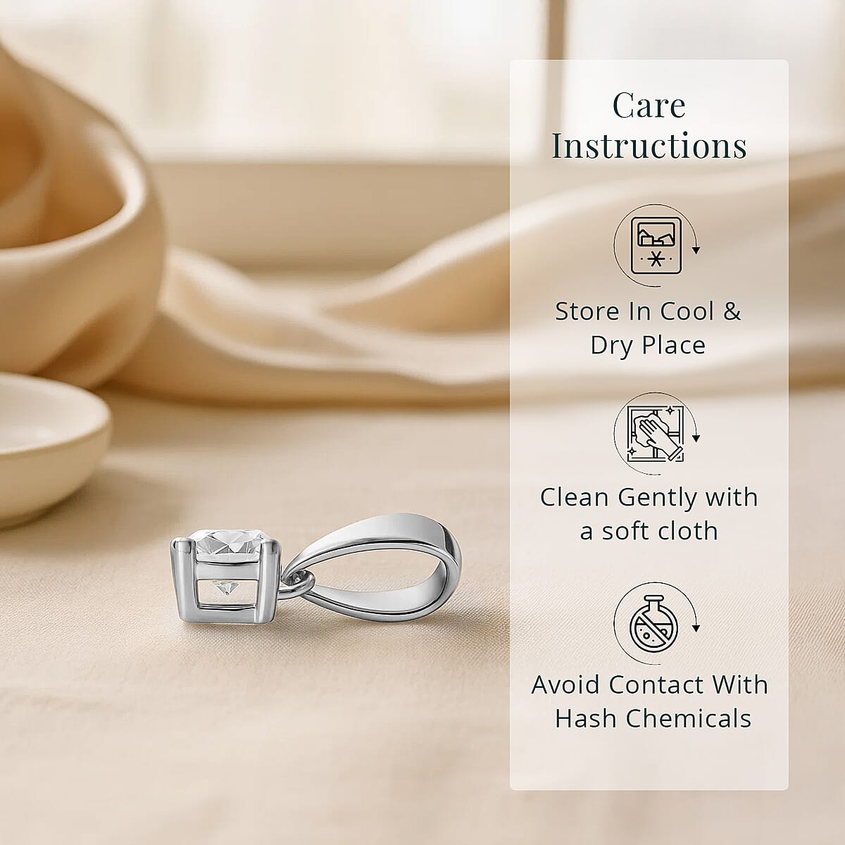 Luxuriant Lab Grown Diamond G VS 0.50 ctw Pendant without Chain in 14K White Gold  image number 5