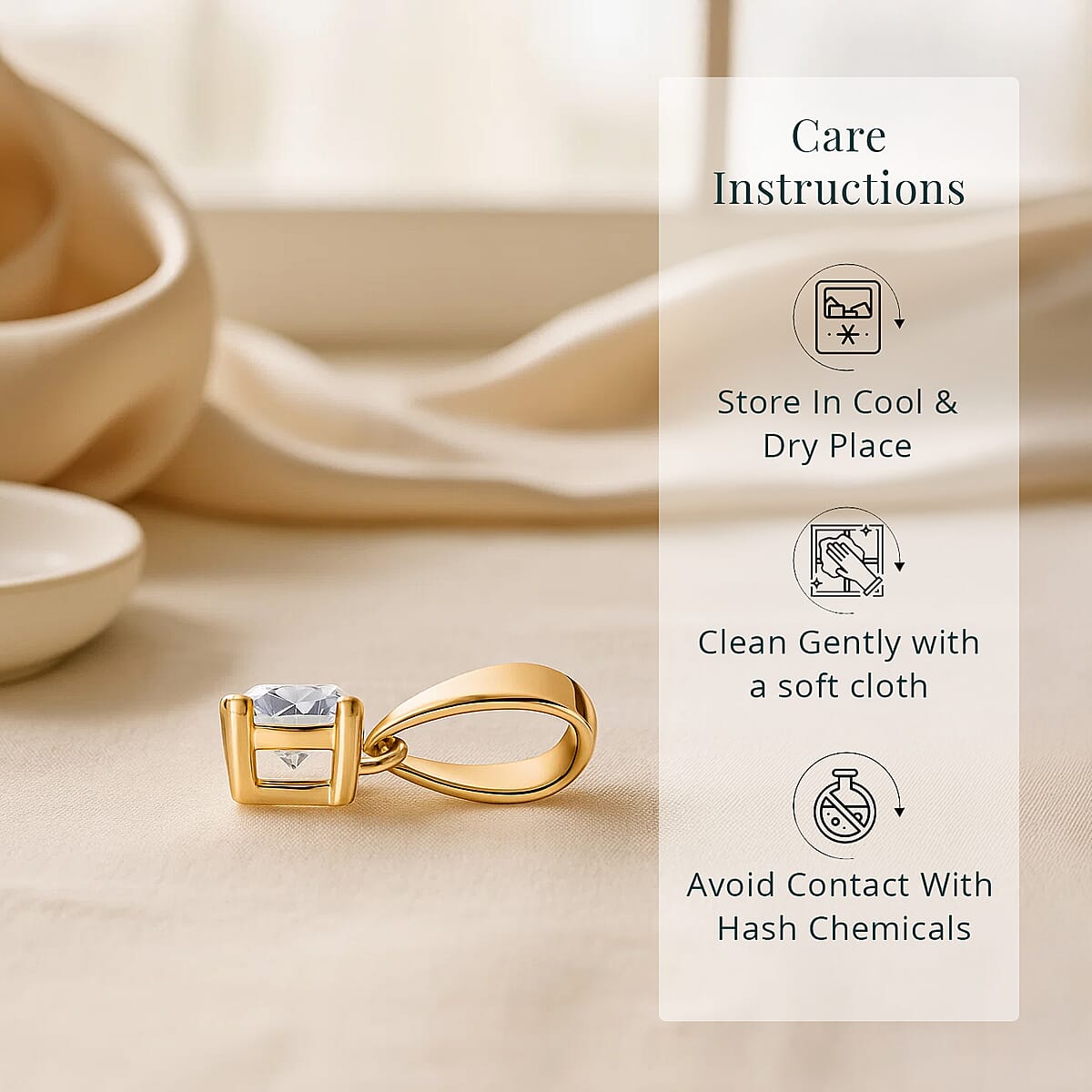 Luxuriant Lab Grown Diamond G VS 0.50 ctw Pendant without Chain in 14K Yellow Gold image number 5