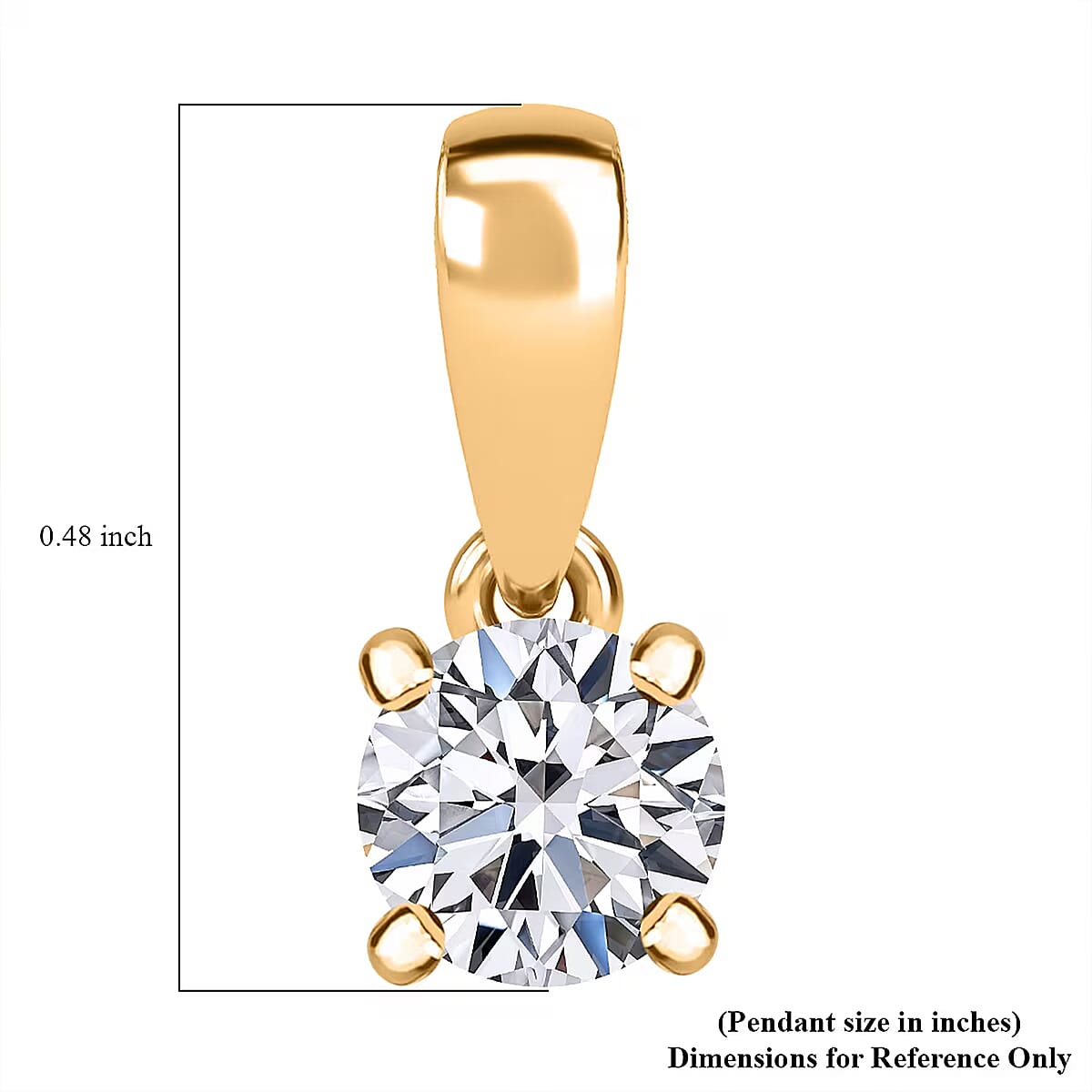 Luxuriant Lab Grown Diamond G VS 0.50 ctw Pendant without Chain in 14K Yellow Gold image number 6