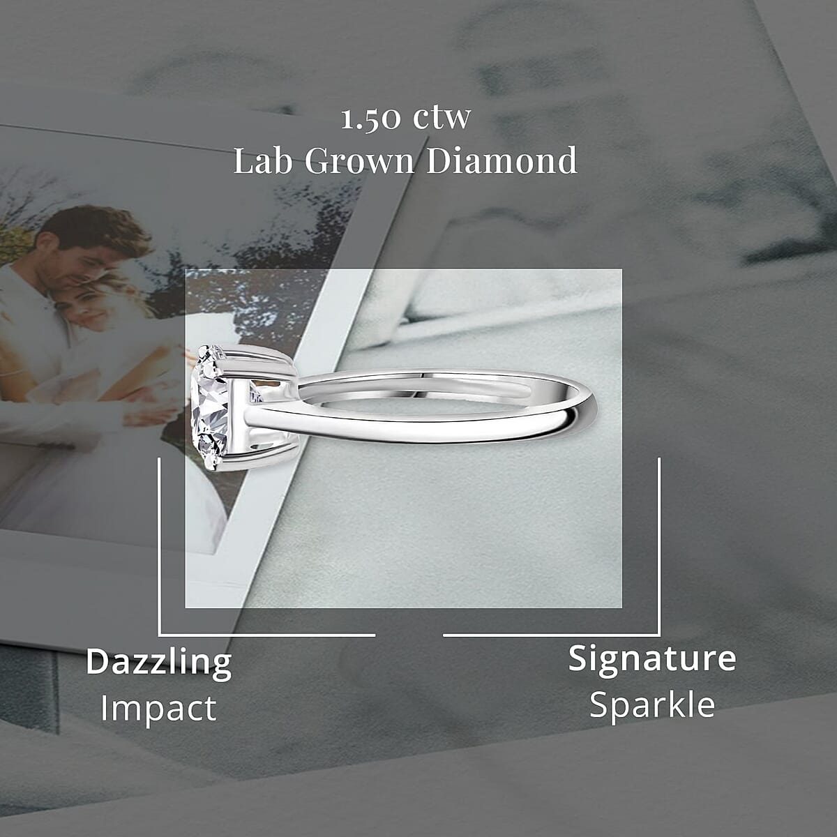 Luxuriant Lab Grown Diamond G VS 1.50 ctw Ring in 14K White Gold (Size 9.0) image number 4
