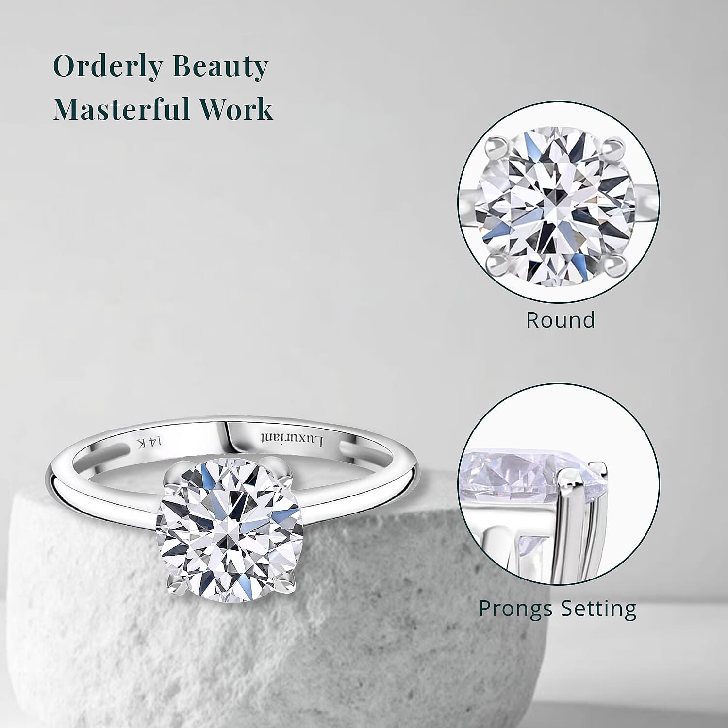 Luxuriant Lab Grown Diamond G VS 2.00 ctw Ring in 14K White Gold (Size 10.0)