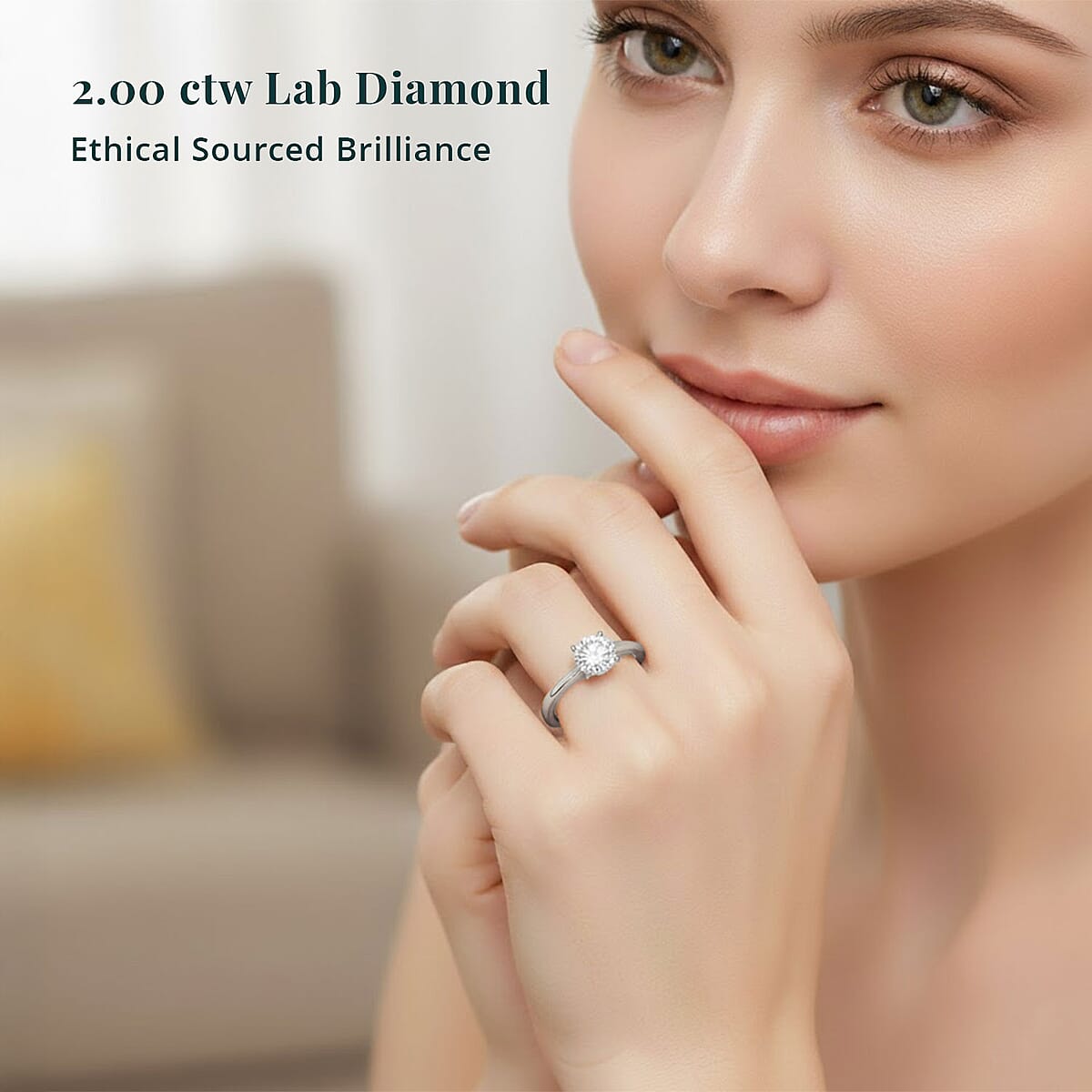 Luxuriant Lab Grown Diamond G VS 2.00 ctw Ring in 14K White Gold (Size 6.5) image number 1