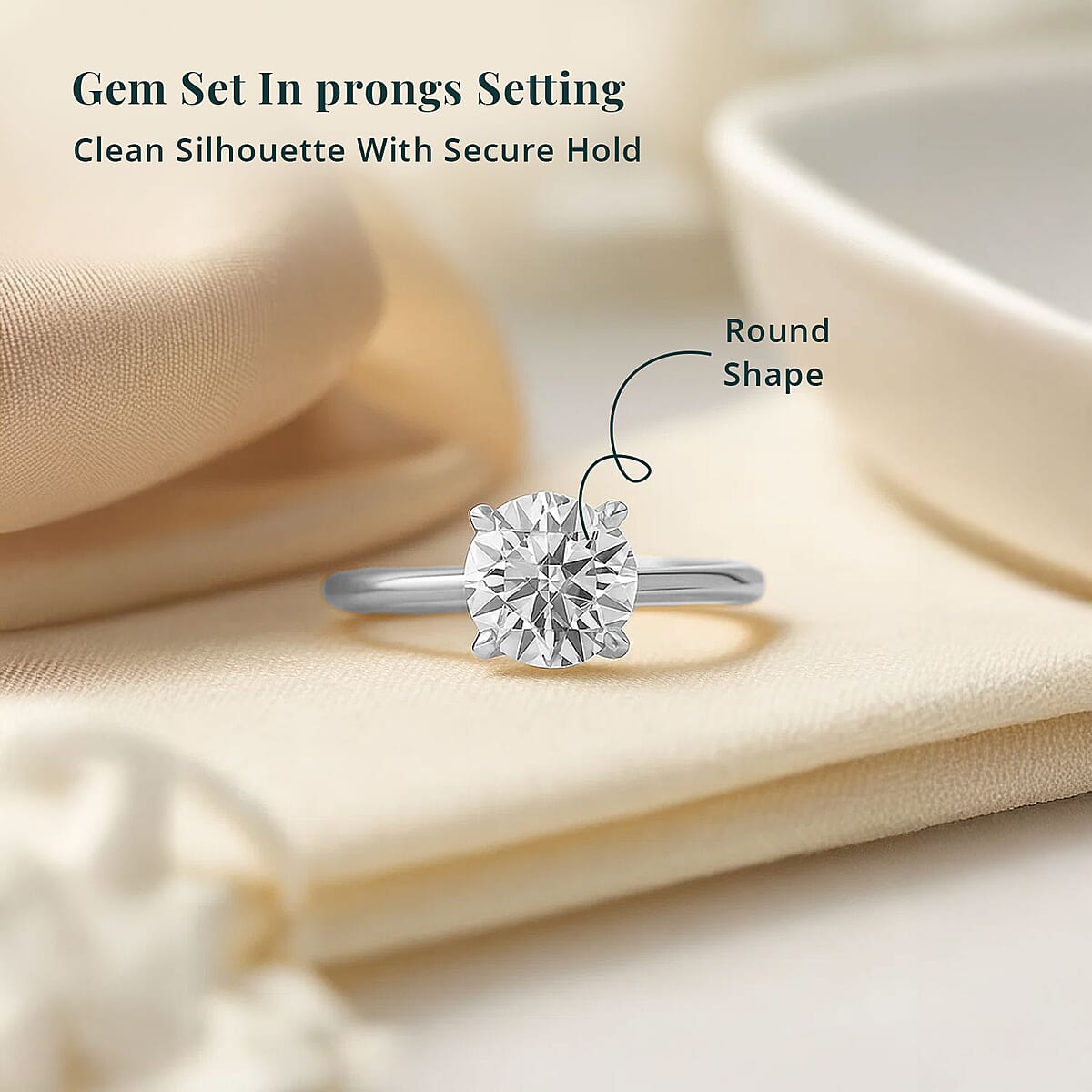 Luxuriant Lab Grown Diamond G VS 2.00 ctw Ring in 14K White Gold (Size 6.5) image number 4