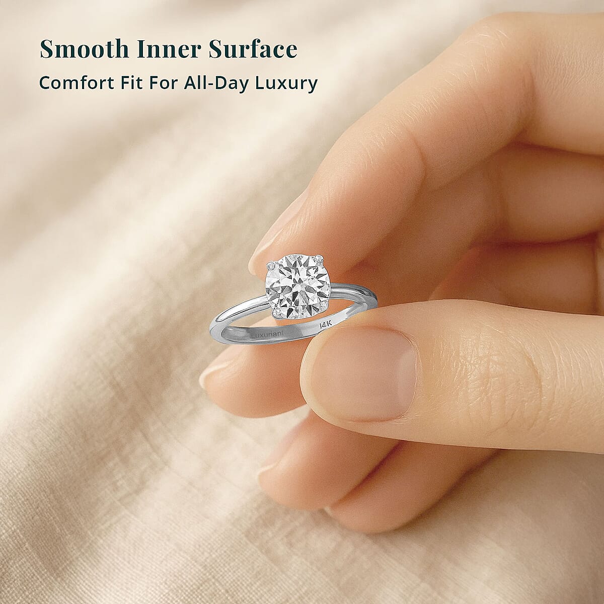 Luxuriant Lab Grown Diamond G VS 2.00 ctw Ring in 14K White Gold (Size 6.5) image number 5