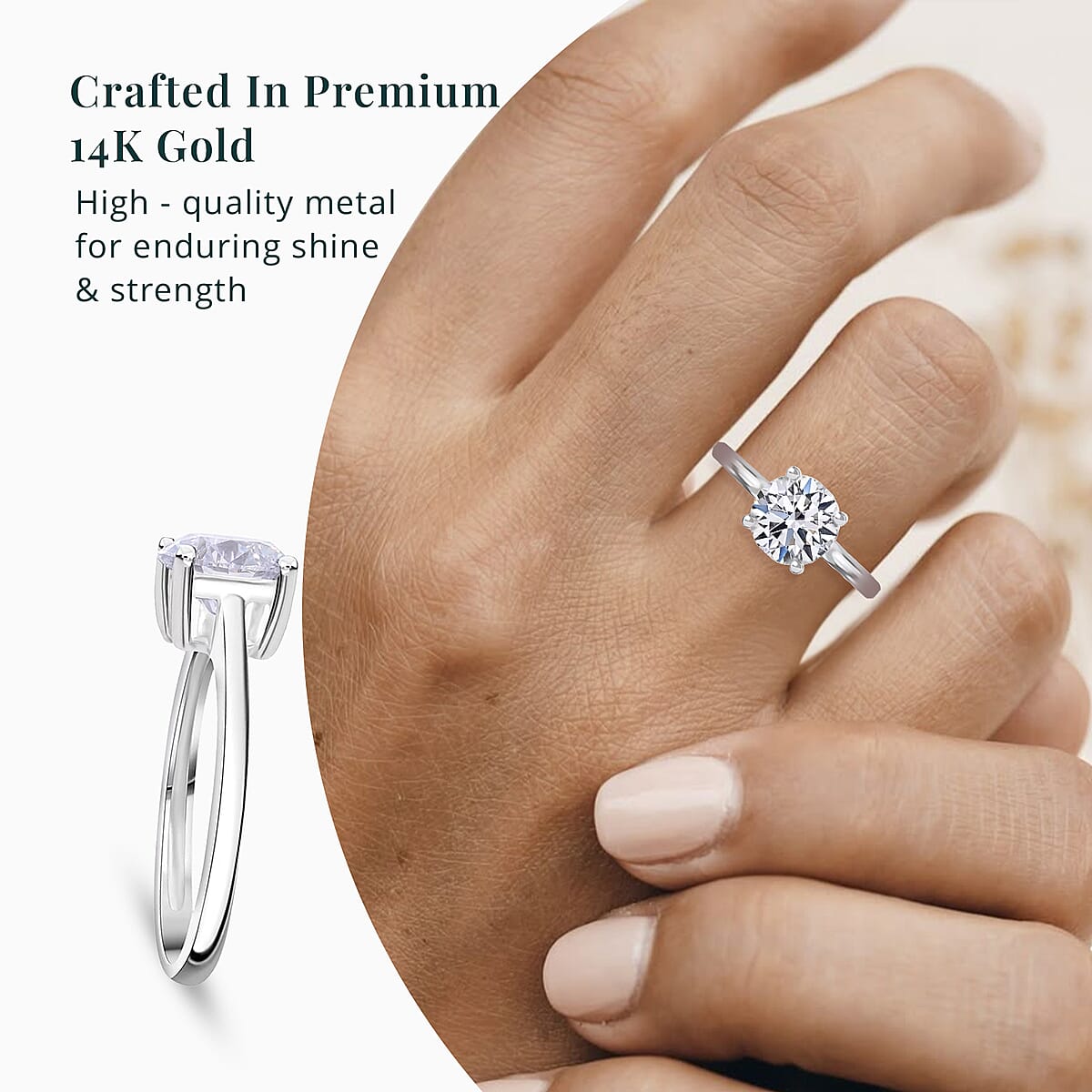 Luxuriant Lab Grown Diamond G VS 2.00 ctw Ring in 14K White Gold (Size 9.0) image number 4