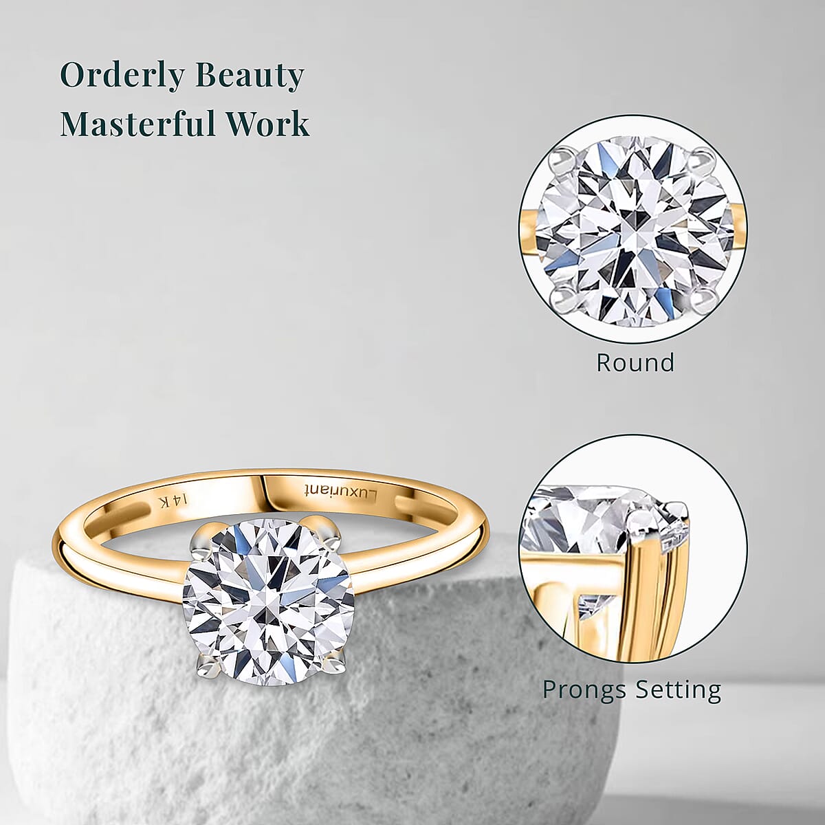Luxuriant Lab Grown Diamond G VS 2.00 ctw Ring in 14K Yellow Gold (Size 10.0) image number 5