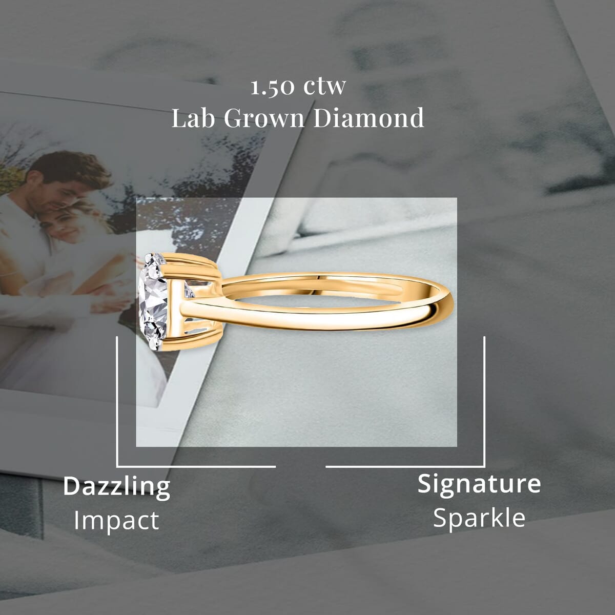Luxuriant Lab Grown Diamond G VS 1.50 ctw Ring in 14K Yellow Gold (Size 10.0) image number 4