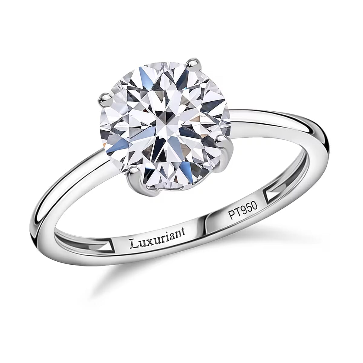 IGI Certified Luxuriant Lab Grown Diamond G VS 3.00 ctw Ring in 950 Platinum (Size 5.0) image number 0