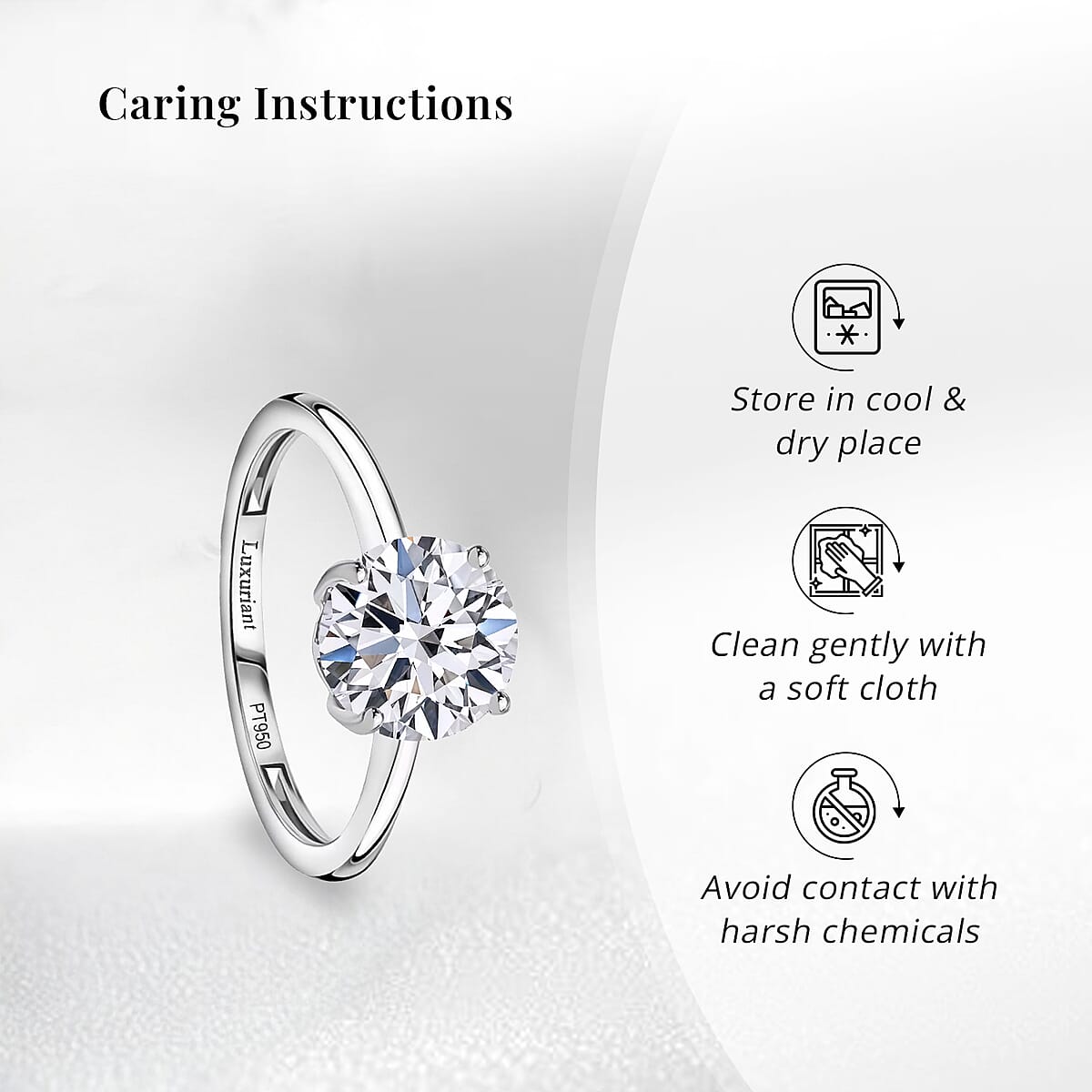 IGI Certified Luxuriant Lab Grown Diamond G VS 3.00 ctw Ring in 950 Platinum (Size 5.0) image number 6