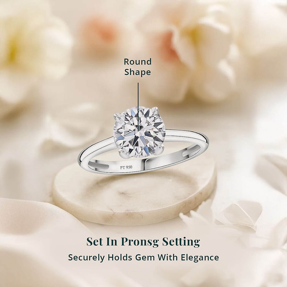 IGI Certified Luxuriant Lab Grown Diamond G VS 3.00 ctw Ring in 950 Platinum (Size 5.5) image number 4