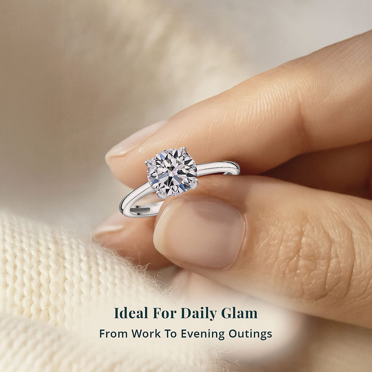 IGI Certified Luxuriant Lab Grown Diamond G VS 3.00 ctw Ring in 950 Platinum (Size 5.5) image number 5