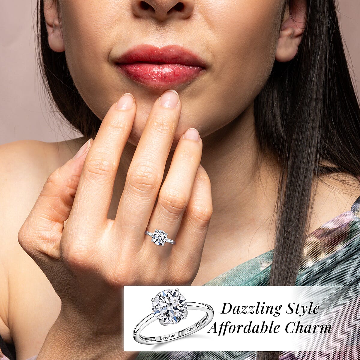 IGI Certified Luxuriant Lab Grown Diamond G VS 3.00 ctw Ring in 950 Platinum (Size 9.0) image number 1