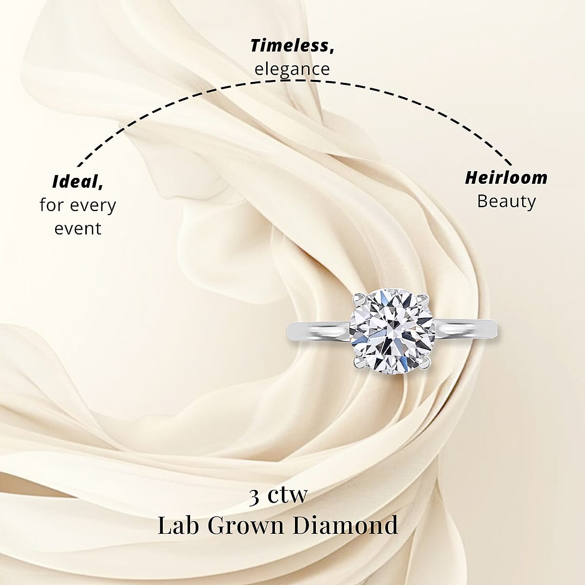 IGI Certified Luxuriant Lab Grown Diamond G VS 3.00 ctw Ring in 950 Platinum (Size 9.0) image number 4