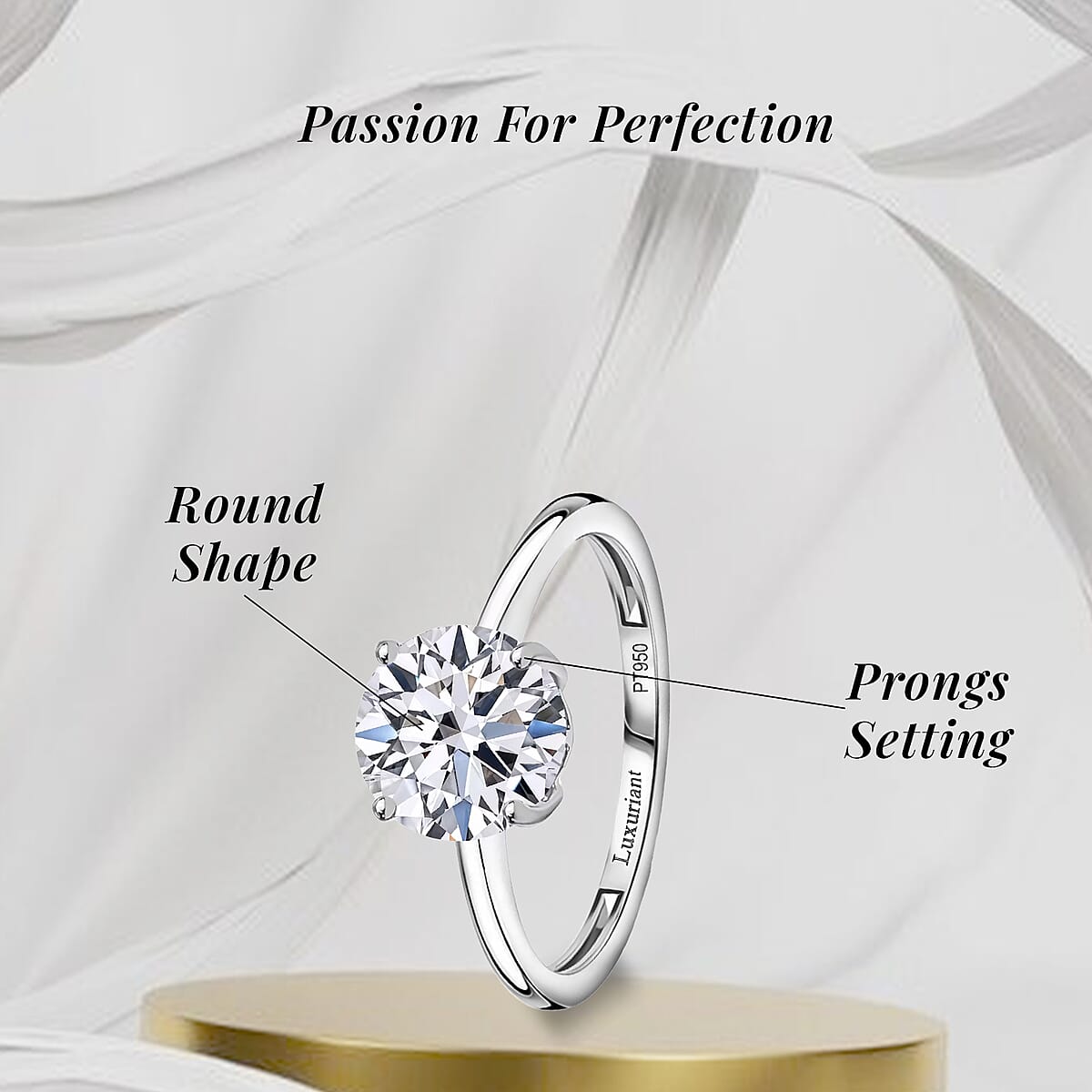 IGI Certified Luxuriant Lab Grown Diamond G VS 3.00 ctw Ring in 950 Platinum (Size 9.0) image number 5