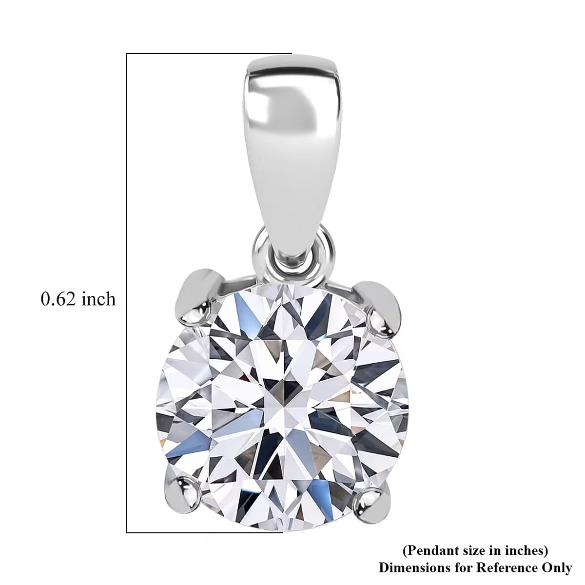 Luxuriant Lab Grown Diamond G VS 2.00 ctw Pendant without Chain in 950 Platinum image number 7