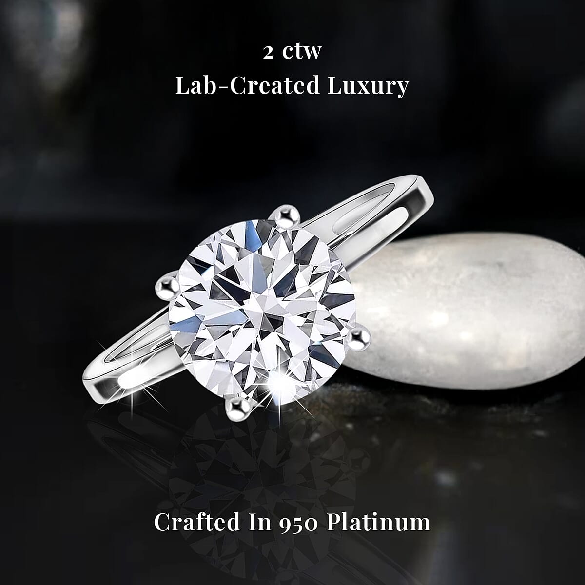 Luxuriant Lab Grown Diamond G VS 2.00 ctw Ring in 950 Platinum (Size 6.0) (Del. in 12-15 Days) image number 2
